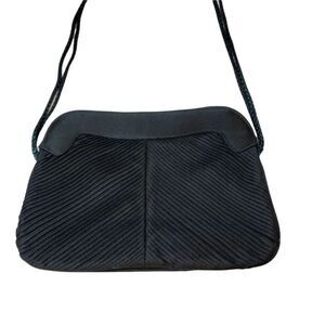 Vintage Magid Mini Pleated Satin Shoulder Clutch Purse